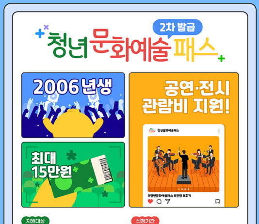 ‘청년 문화예술패스’ 추가 발급…이달 7일부터 선착순
